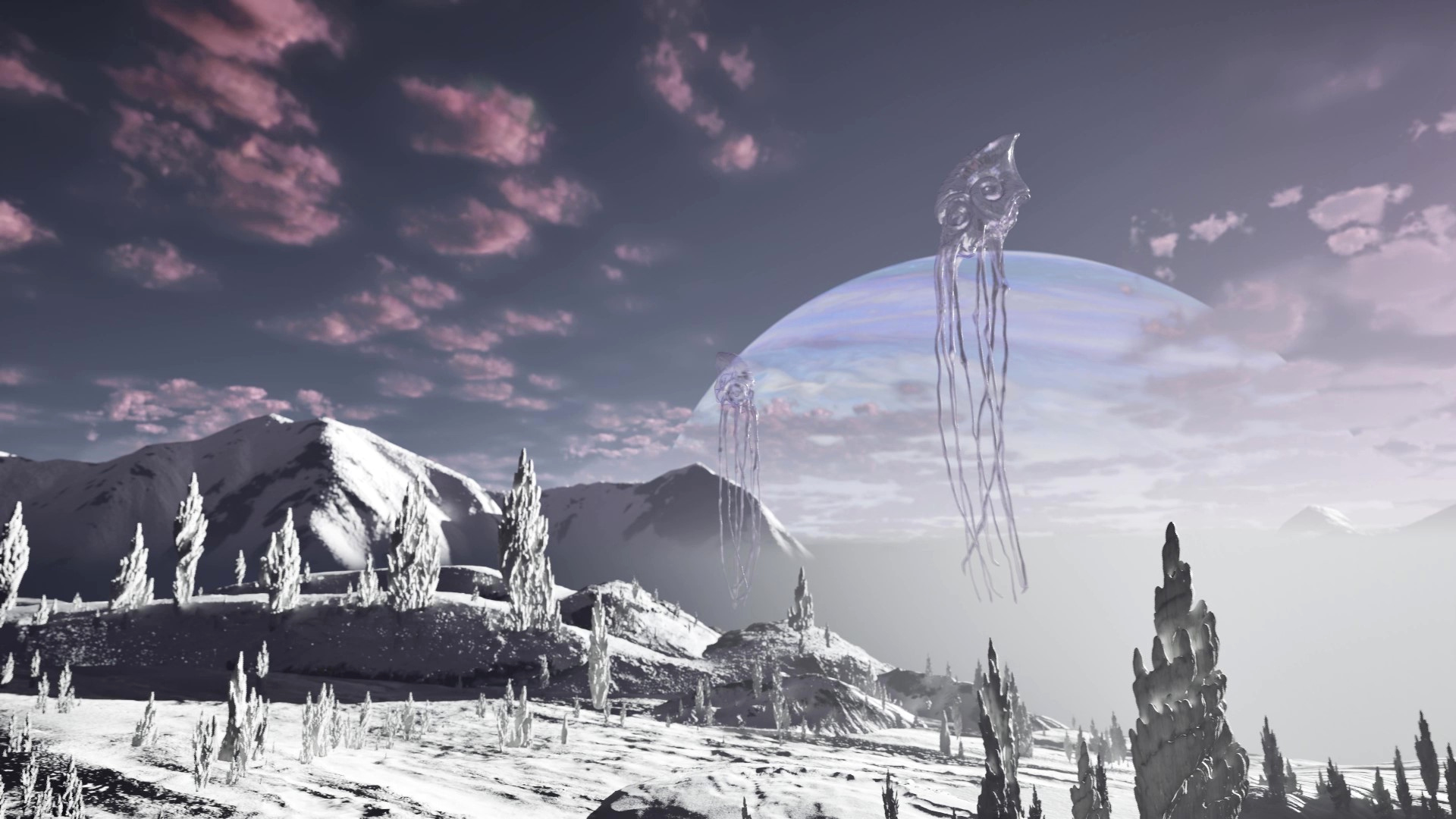 Hiker crossing a rocky stream